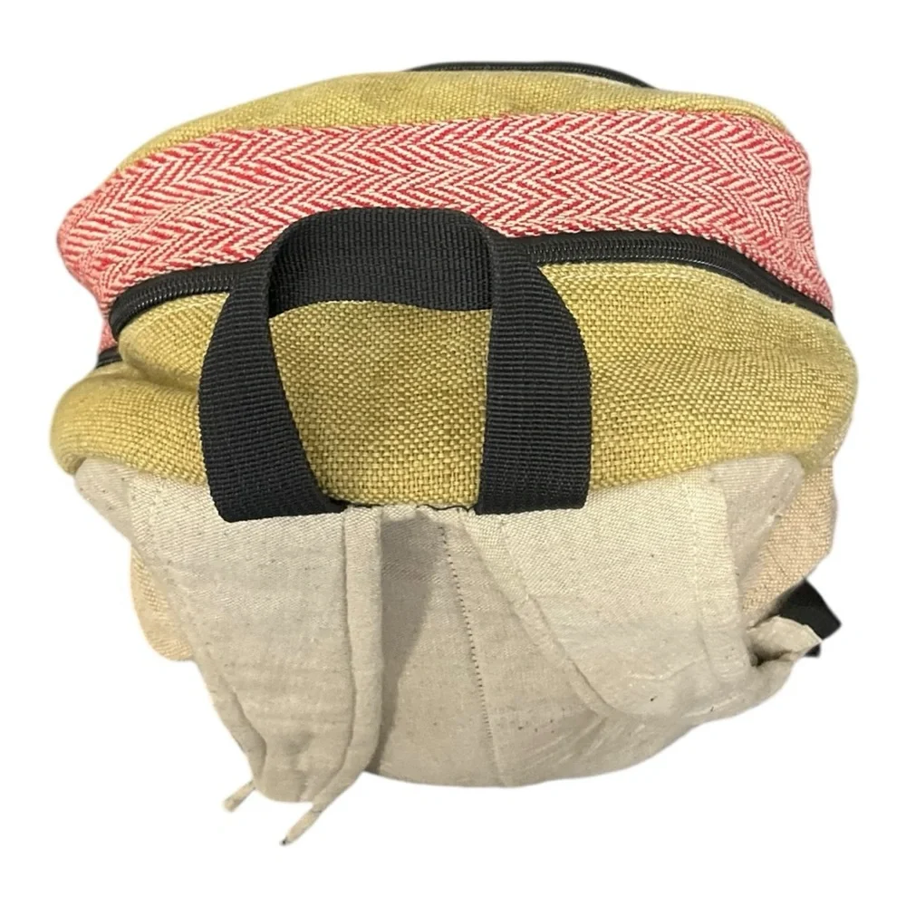 🔥 Hemp Festival Backpack 🌿 Boho Patchwork Bag Travel Rasta‎ Style